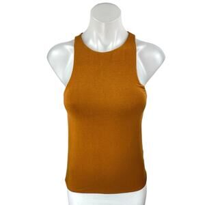 J.Crew Women's Orange Brown Sleeveless Racerback Stretch Sweater Tank Top Size S